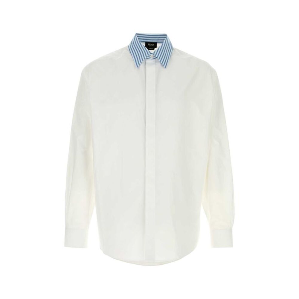 Fendi Men White Poplin Shirt